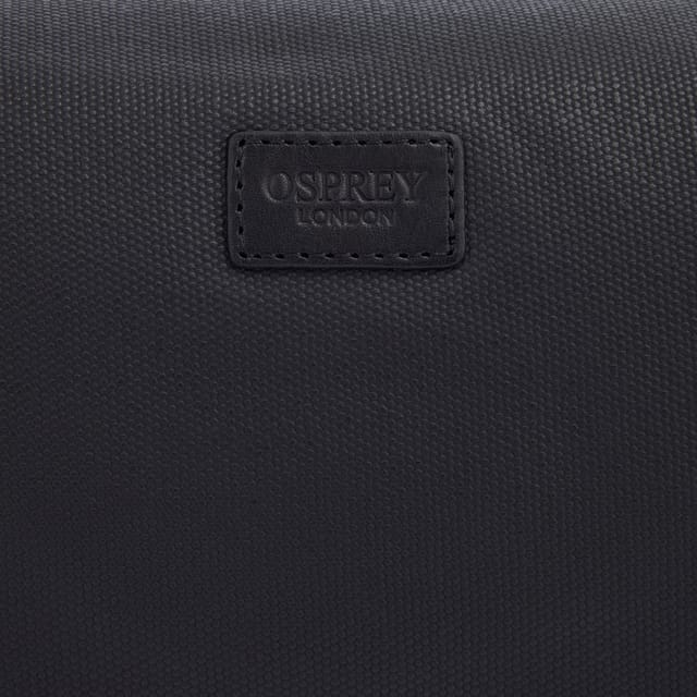 OSPREY LONDON OSPREY LONDON Men's The Large Grantham Waxed Canvas & Leather Washbag in Black - 2