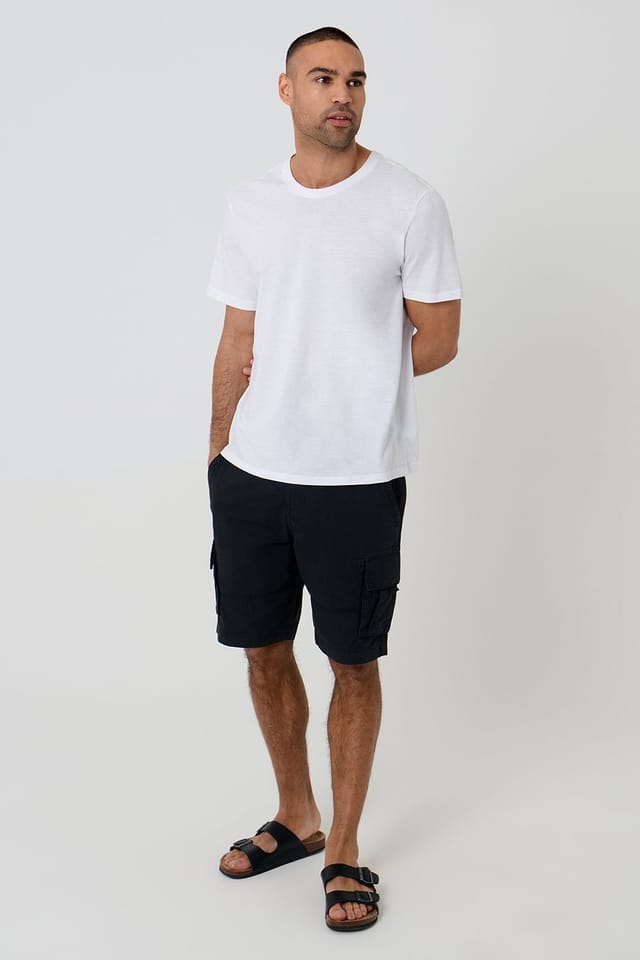 Threadbare Threadbare Men's 'Manchester' Cotton Cargo Shorts in Black - 3