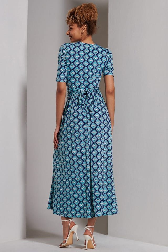 Jolie Moi Jolie Moi Women's Bree Half Sleeve Jersey Maxi Dress in Green - 2