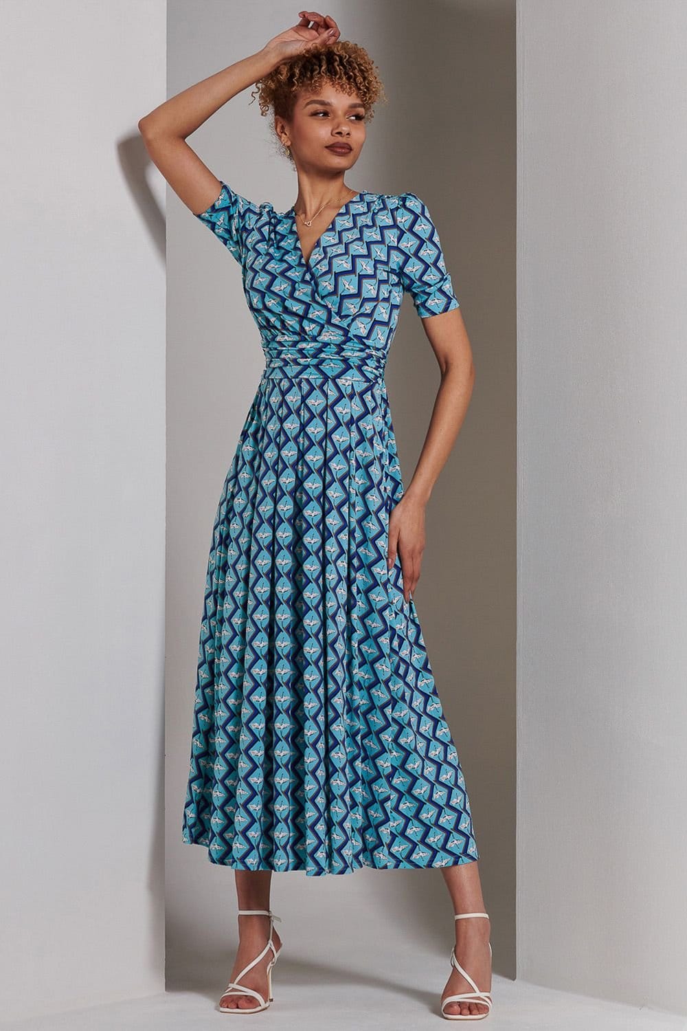 Jolie Moi Jolie Moi Women's Bree Half Sleeve Jersey Maxi Dress in Green - 4