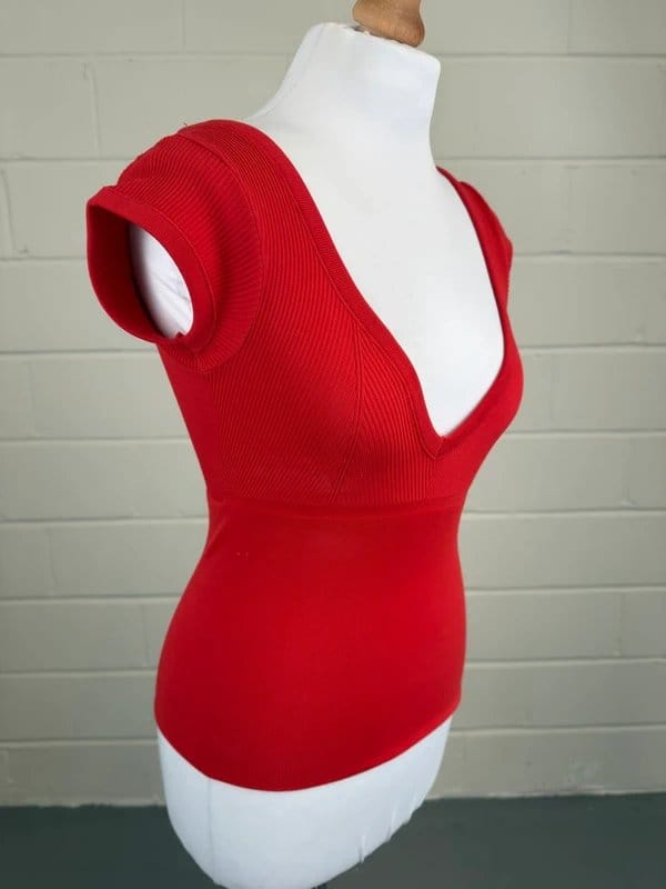 Urban Outfitters Red Ribbed Stretchy Backless Camisole