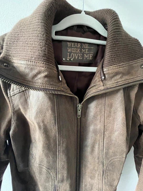 New Look Vintage leather bomber jacket