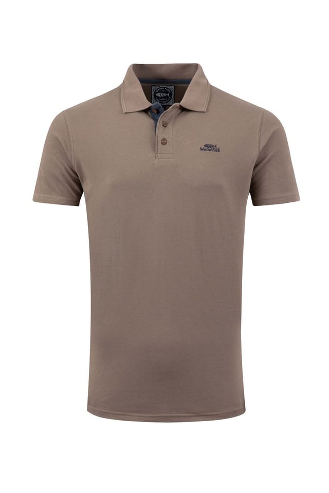 Weird Fish Weird Fish Men's Miles Pique Polo Shirt in Bronze - 2