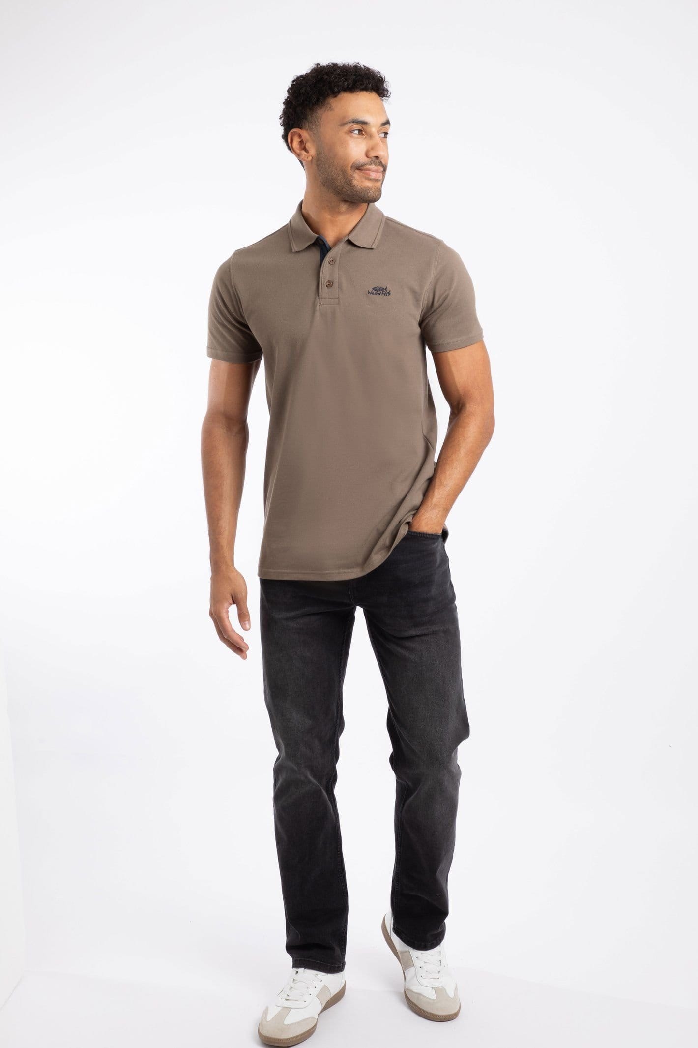 Weird Fish Weird Fish Men's Miles Pique Polo Shirt in Bronze - 4