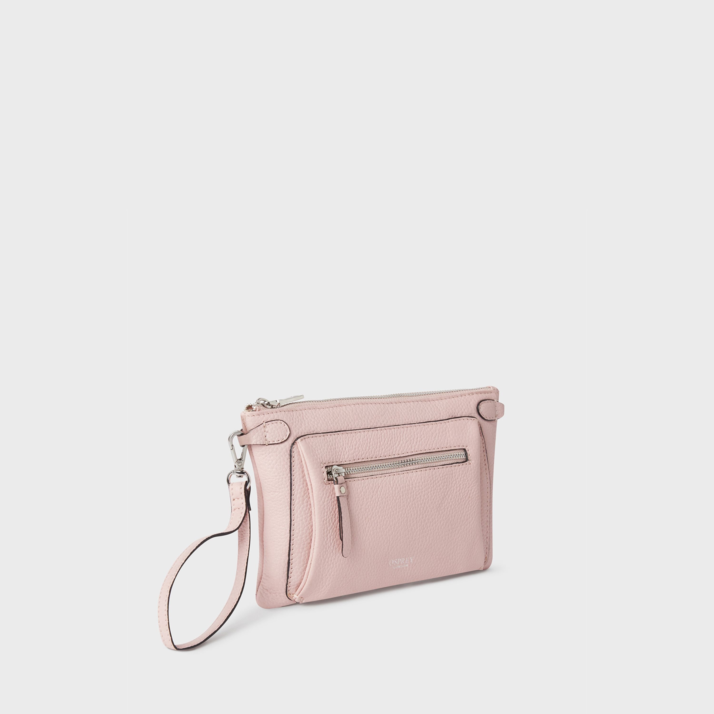 OSPREY LONDON OSPREY LONDON Women's The Ruby Leather Crossbody Clutch Bag in Light Pink - 3