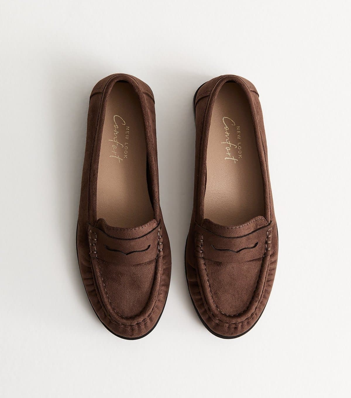 New Look Women's Brown Faux Suede Loafer Vegan New Look
