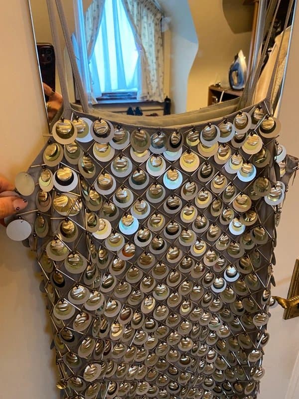 ASOS Design Asos Design Silver Sequin Embellished Dress