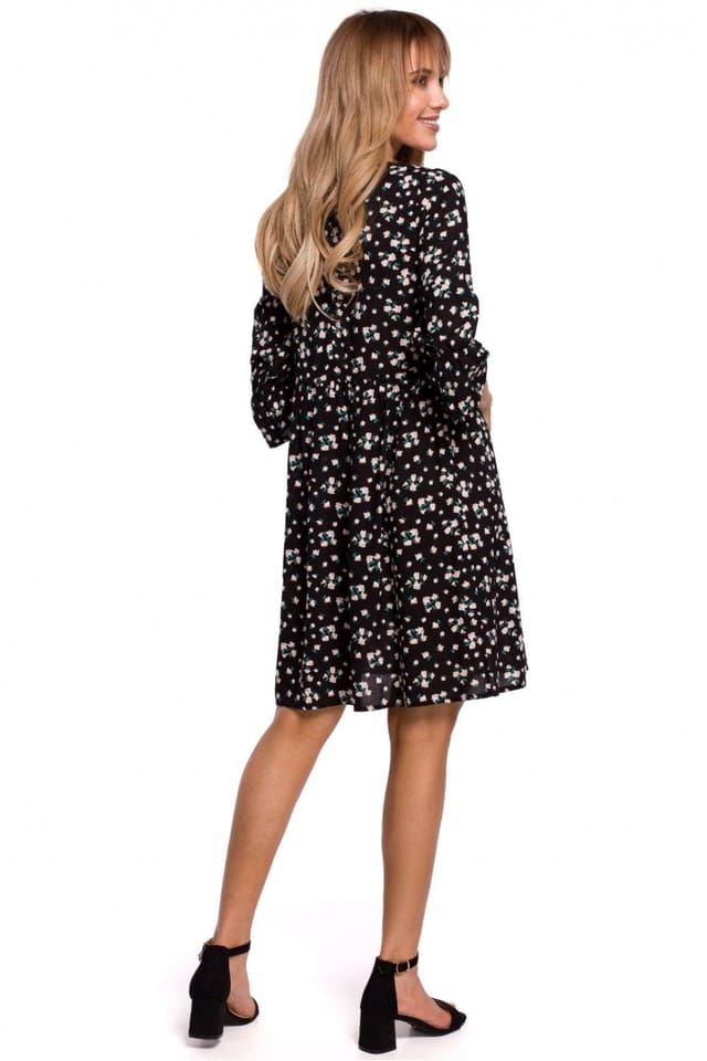 Love Lace Love Lace Women's Classic Summer Dress Elastic Frill Sleeves in Black - 2