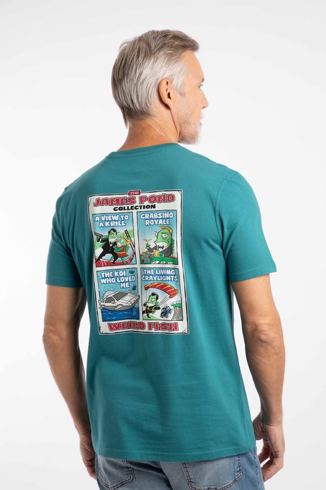 Weird Fish Weird Fish Men's James Pond Artist T-Shirt in Teal - 3