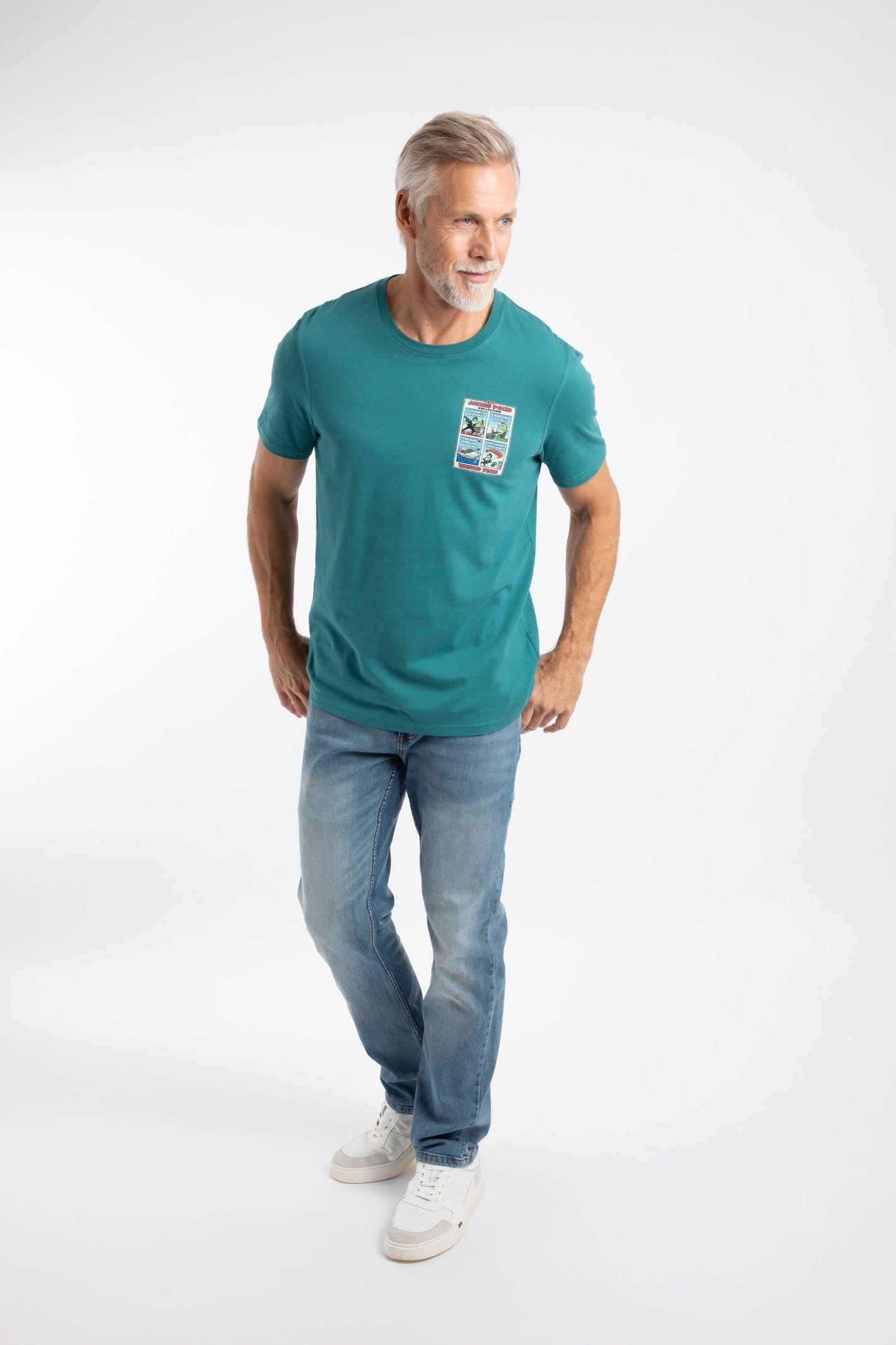 Weird Fish Weird Fish Men's James Pond Artist T-Shirt in Teal - 4