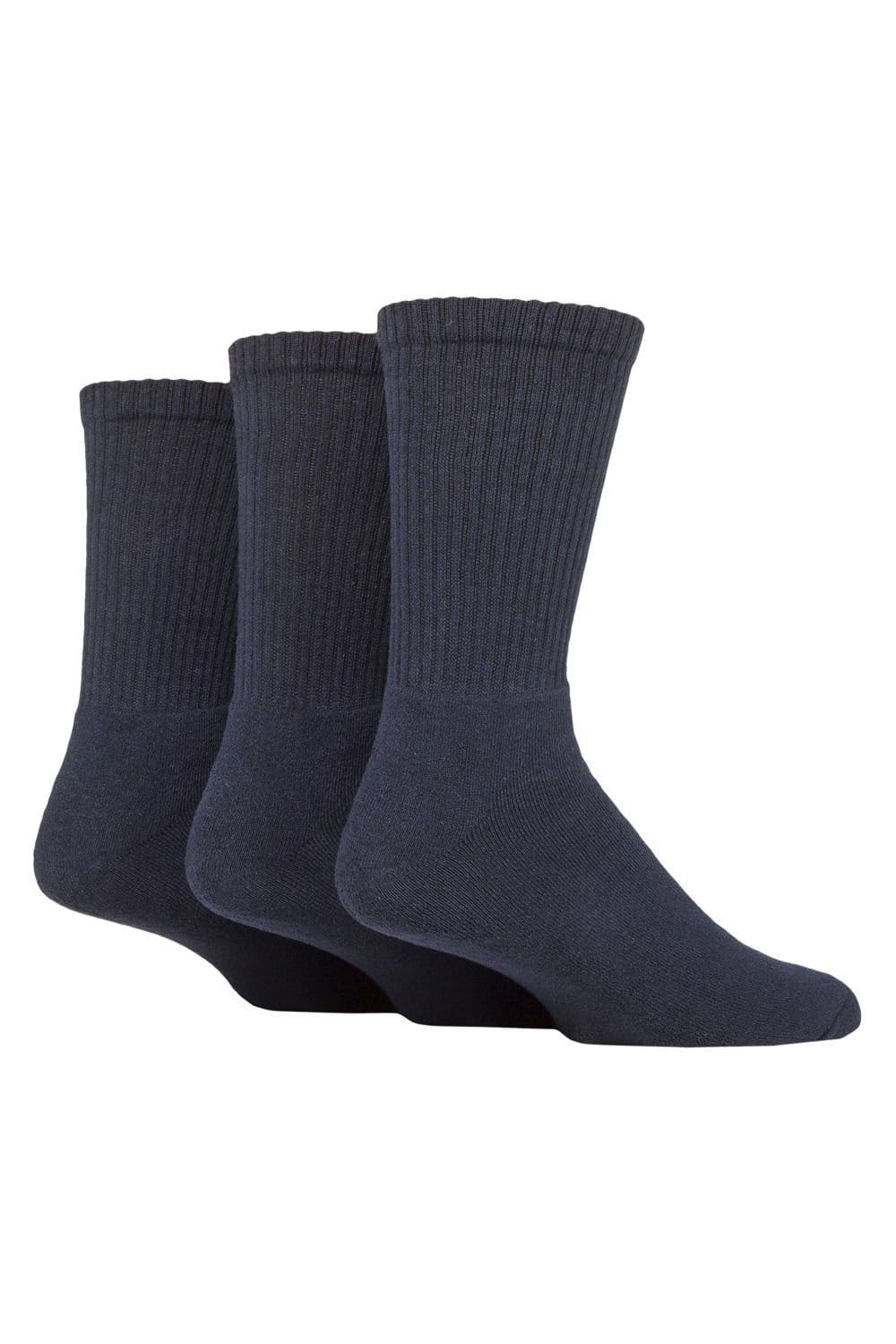 SOCKSHOP TORE SOCKSHOP TORE Men's 3 Pack Plain Crew Sport Socks - Soft Cotton Everyday Athletic Socks in Navy - 1