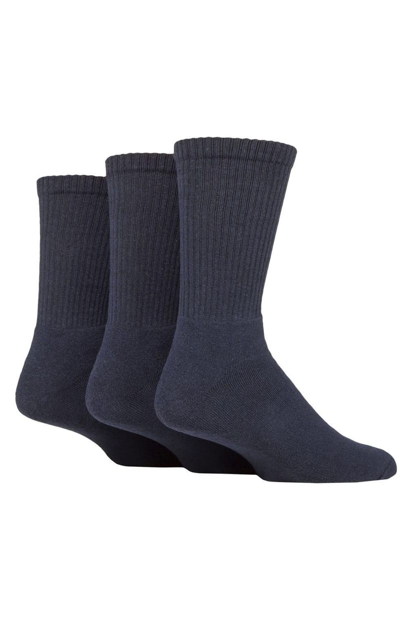 SOCKSHOP TORE SOCKSHOP TORE Men's 3 Pack Plain Crew Sport Socks - Soft Cotton Everyday Athletic Socks in Navy - 1