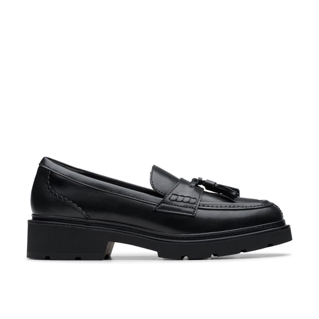 Clarks Clarks Women's Lauryl Tassel Black Leather Loafers, Slip Ons - 2