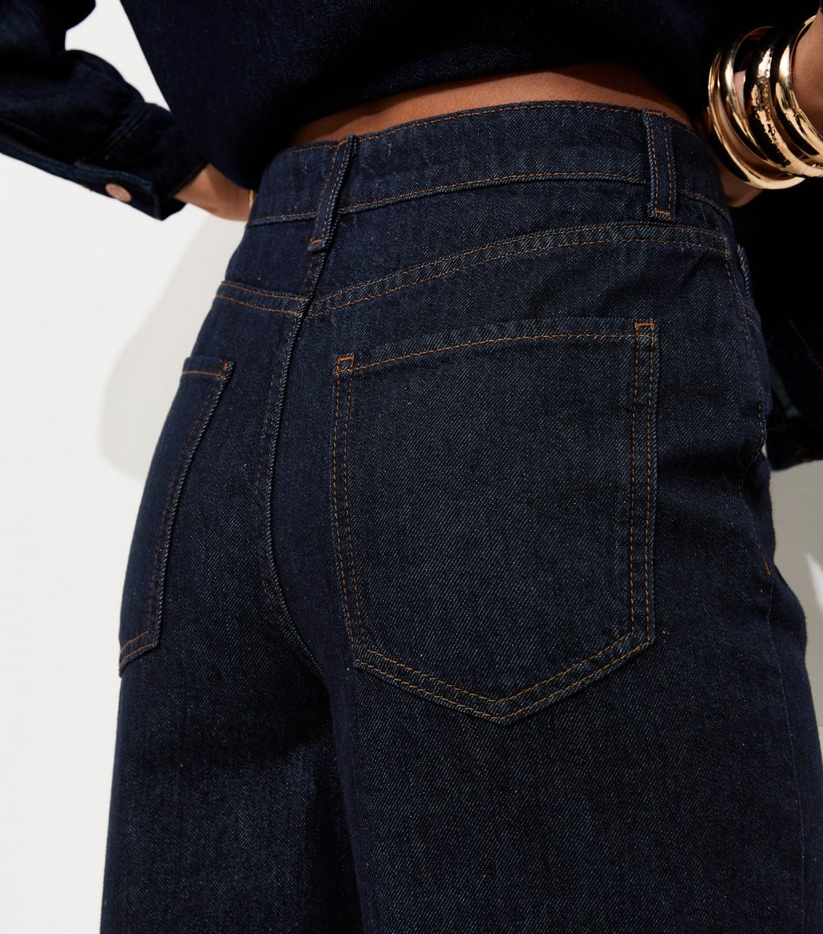 New Look Women's Navy Adalae Cropped High Waisted Wide Leg Jeans New Look - 4