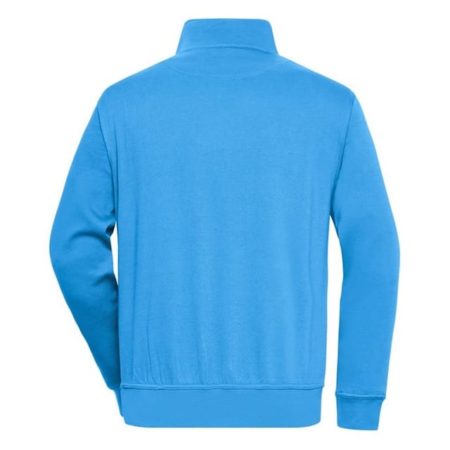 James and Nicholson James and Nicholson Men's Workwear Quarter Zip Sweatshirt in Aqua - 2