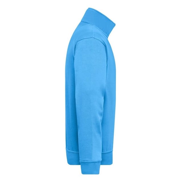 James and Nicholson James and Nicholson Men's Workwear Quarter Zip Sweatshirt in Aqua - 3