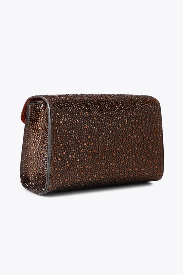 Carvela Carvela Women's 'Positano Vinyl Clutch' Bag in Brown - 3