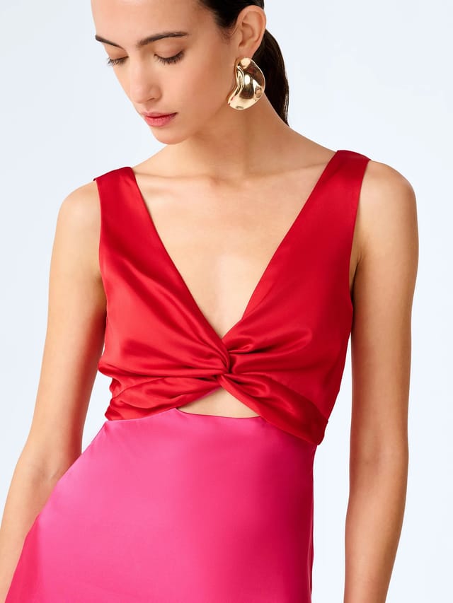 OMNES Maggy Mini Dress in Raspberry and Barbados Cherry - 3