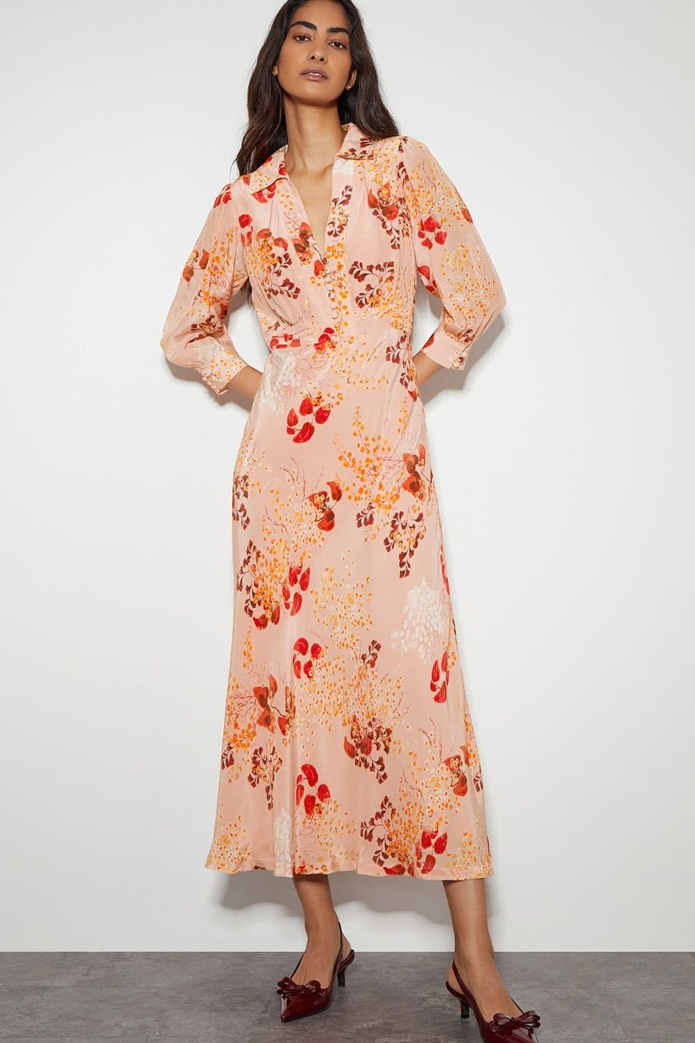 Monsoon Monsoon Pink Floral Shirt Dress