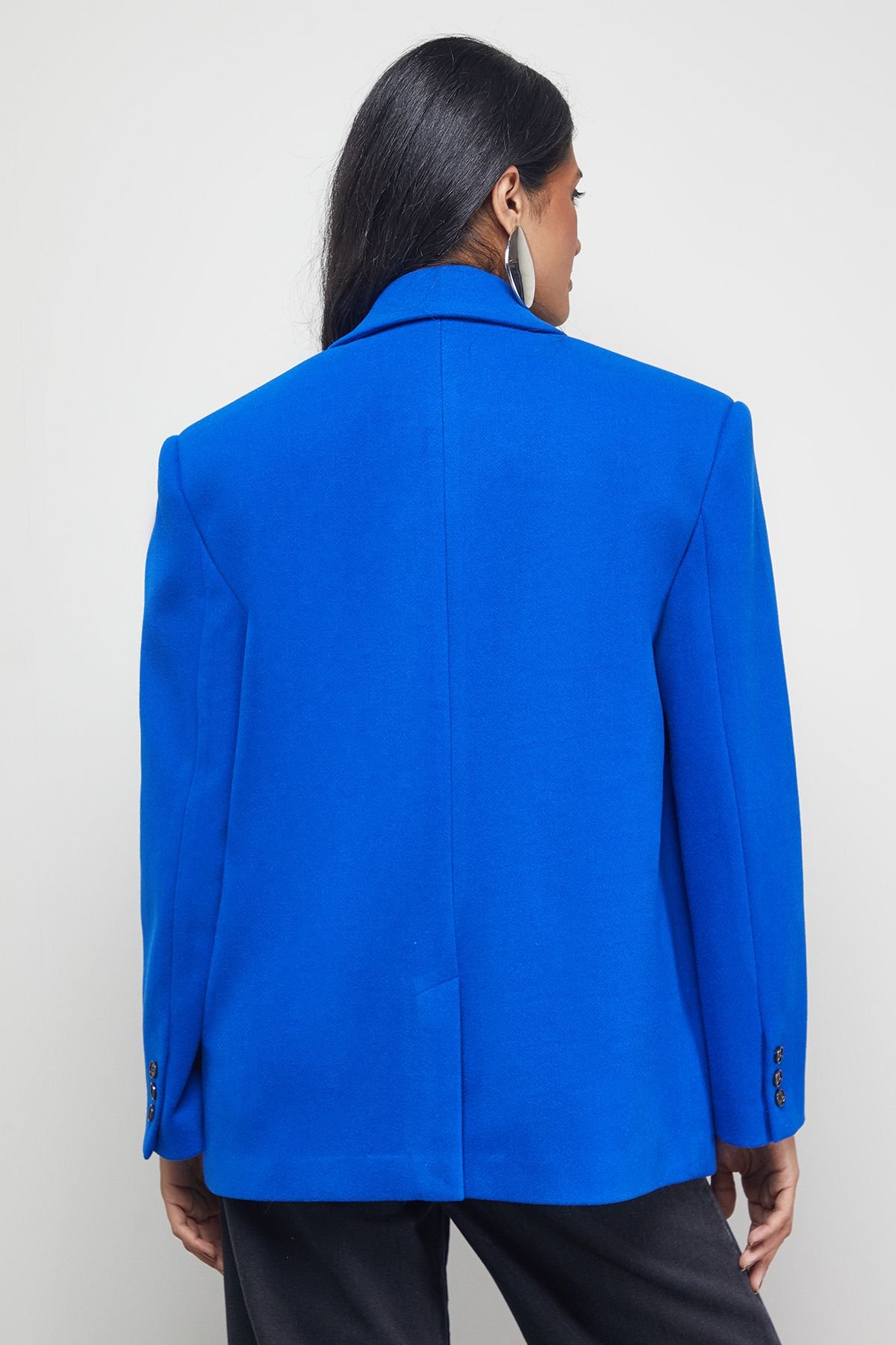 Warehouse Warehouse Women's Oversized Blazer Coat in Dark Blue - 3