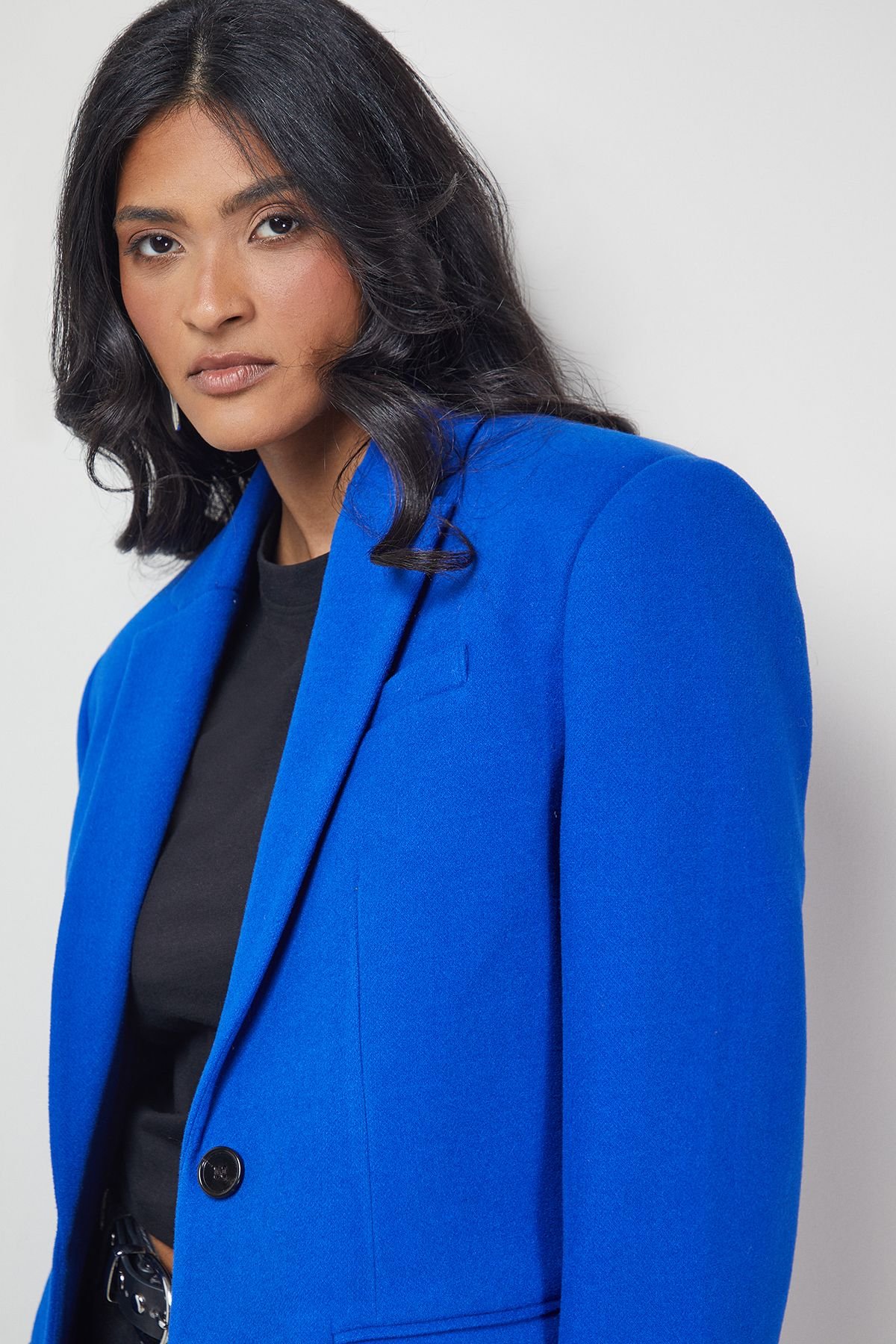 Warehouse Warehouse Women's Oversized Blazer Coat in Dark Blue - 4