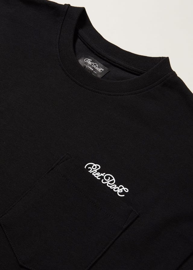 Chet Rock Chet Rock Paulo T Men's Oversized Graphic T-Shirt with Chest Pocket Detail in Black - 2