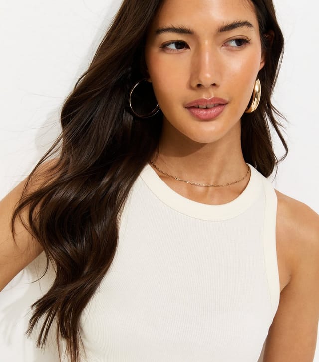 New Look Women's Pack Of 2 Cream Racer Vest Tops New Look - 3