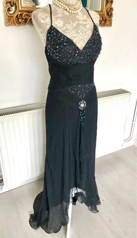 OFFICIAL NEW YORK Vintage Y2K Silk 100% Y2K Whimsigoth Fairycore Prom Dress Evening Gown.