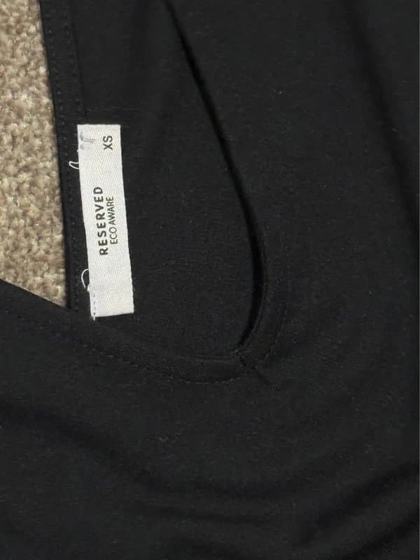 Reserved Reserved Black Frill Hem Mini Dress XS V-Neck Sleeveless