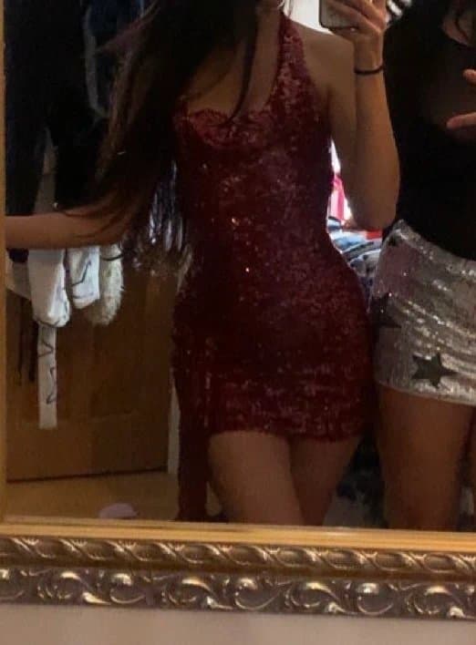 Bershka Red sequin dress