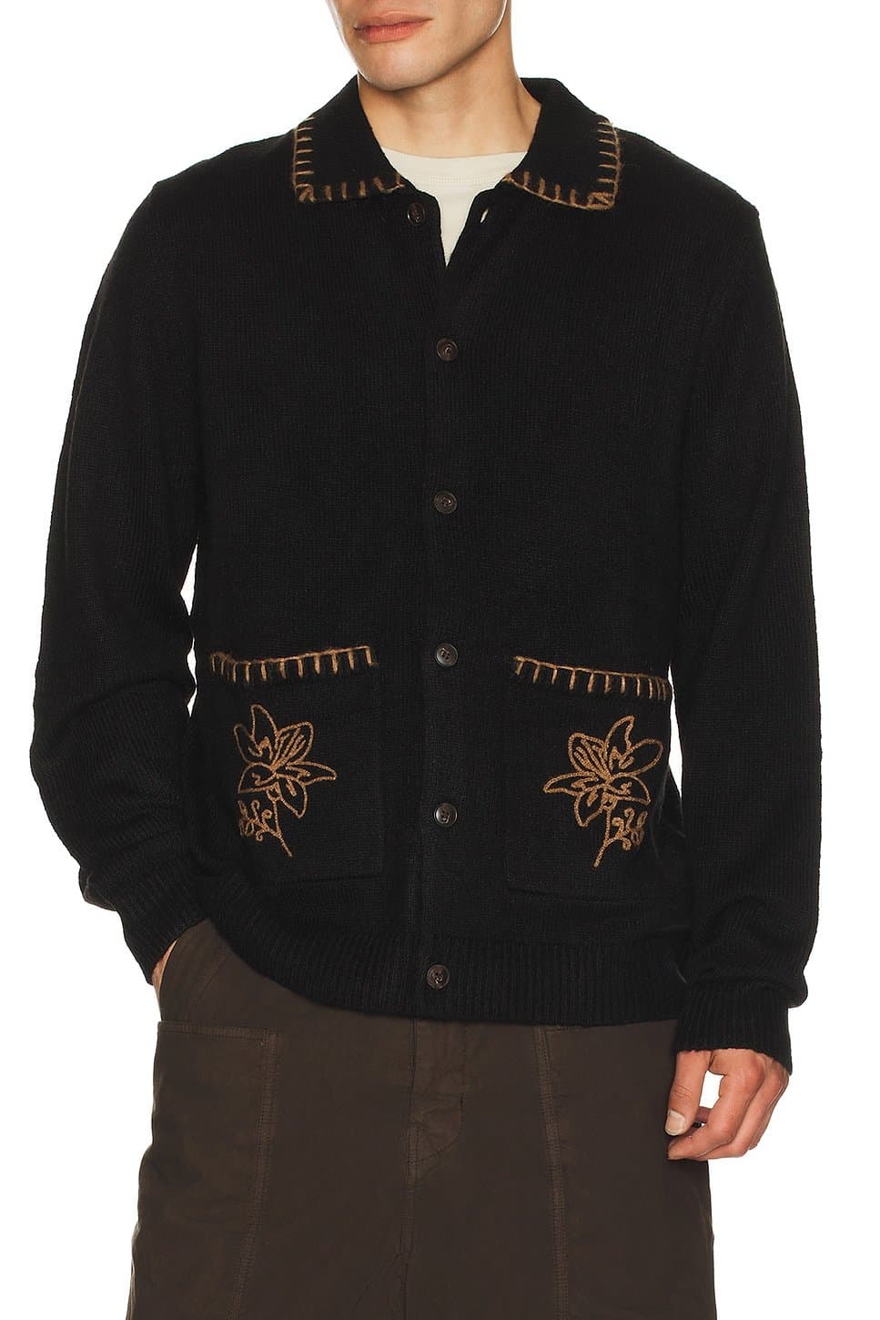 revolve Whip Stitch Button Up Knit Polo