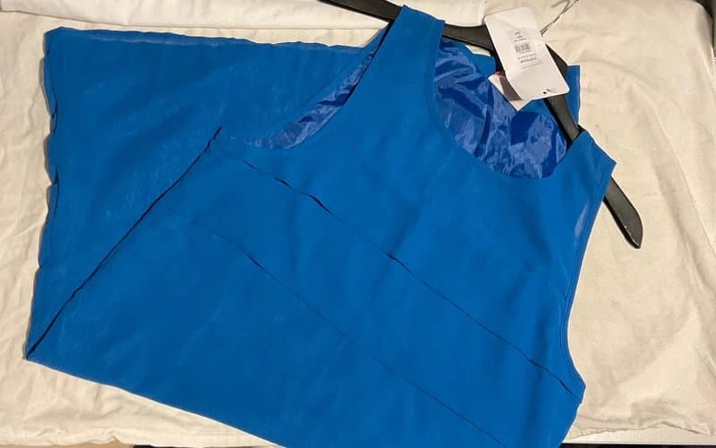 Topshop Blue Chiffon frill midi dress
