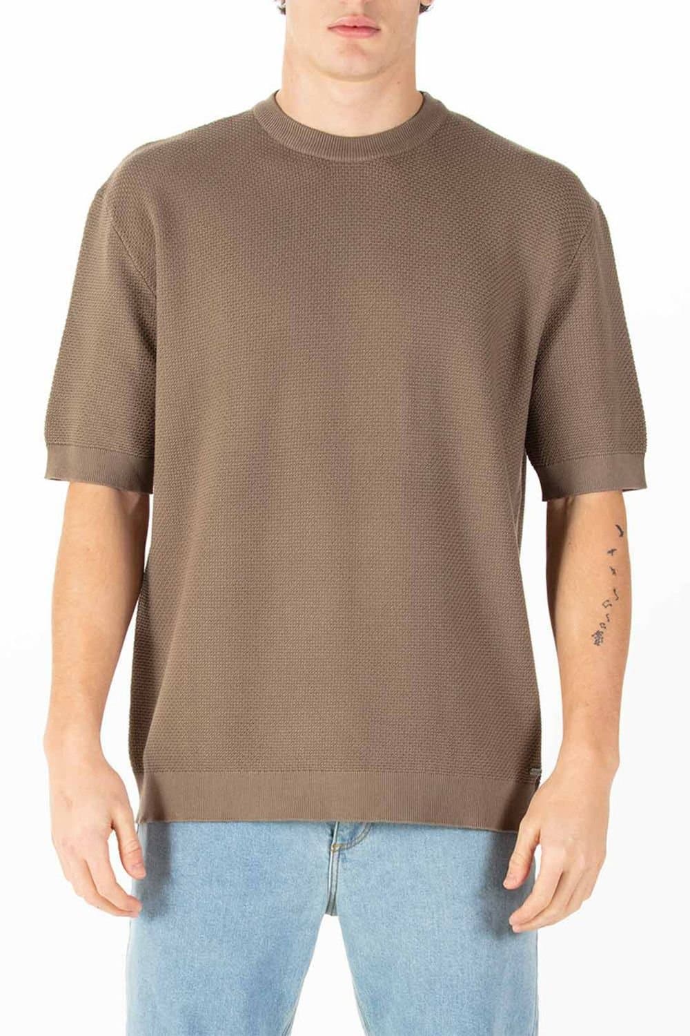 Luke 1977 Luke 1977 Light Brown Relax Fit Knitted T-shirt