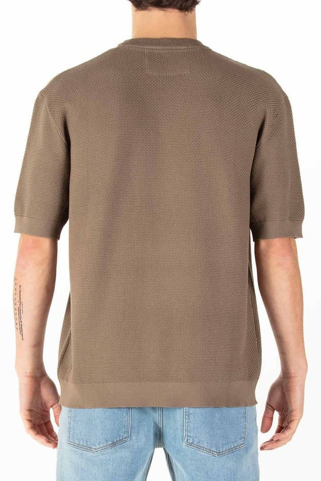 Luke 1977 Luke 1977 Men's Ford Relax Fit Knitted T-shirt in Light Brown - 2