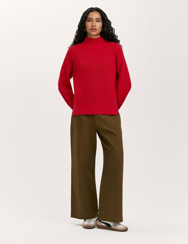 Finery London Finery London Women's Kaela Funnel Neck Knitted Jumper in Red - 2