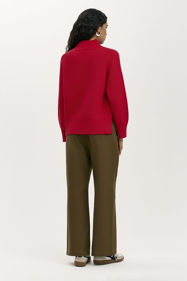 Finery London Finery London Women's Kaela Funnel Neck Knitted Jumper in Red - 3