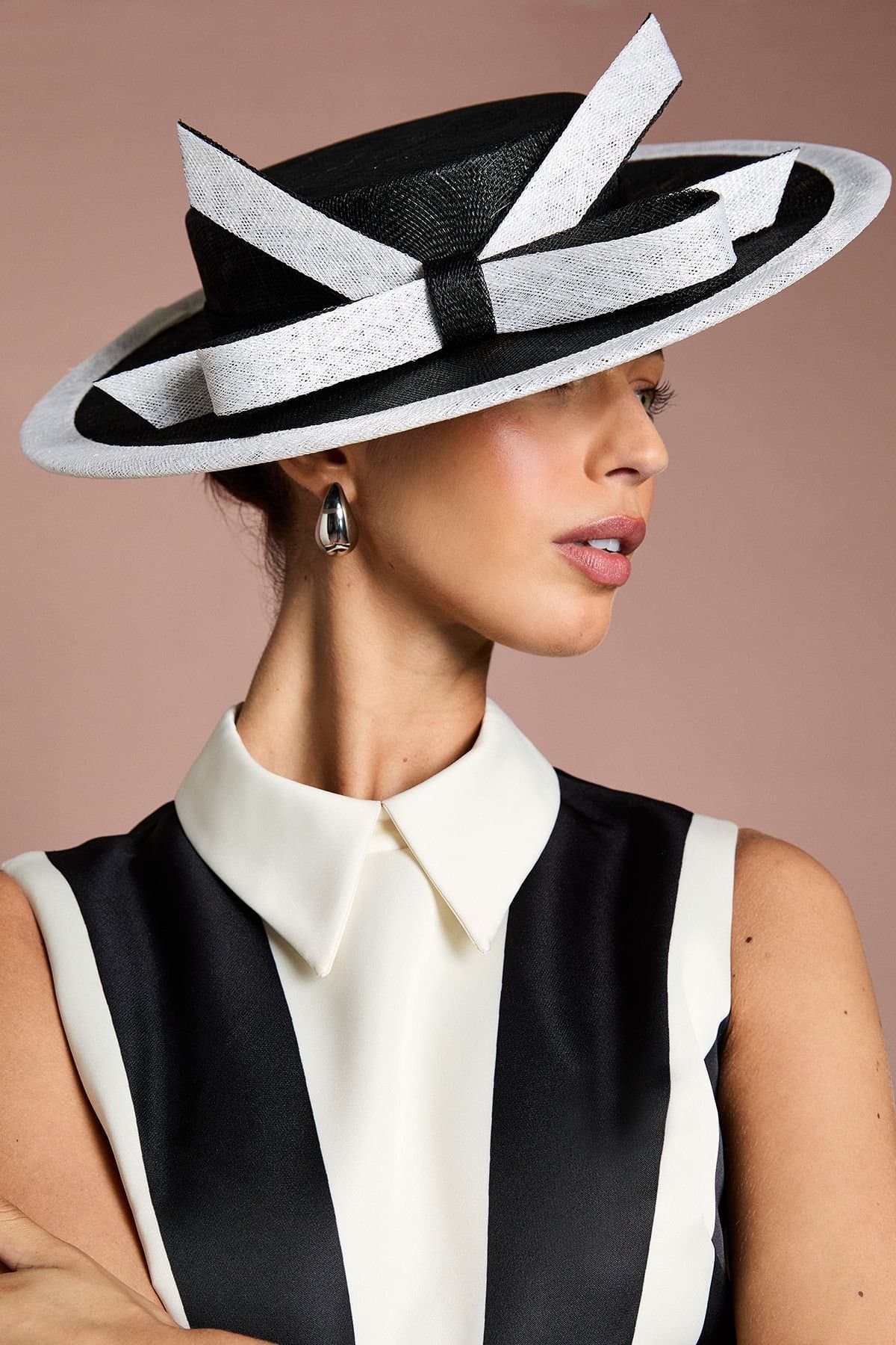 Coast Coast Women's Lisa Tan Boater With Bow Front in Mono