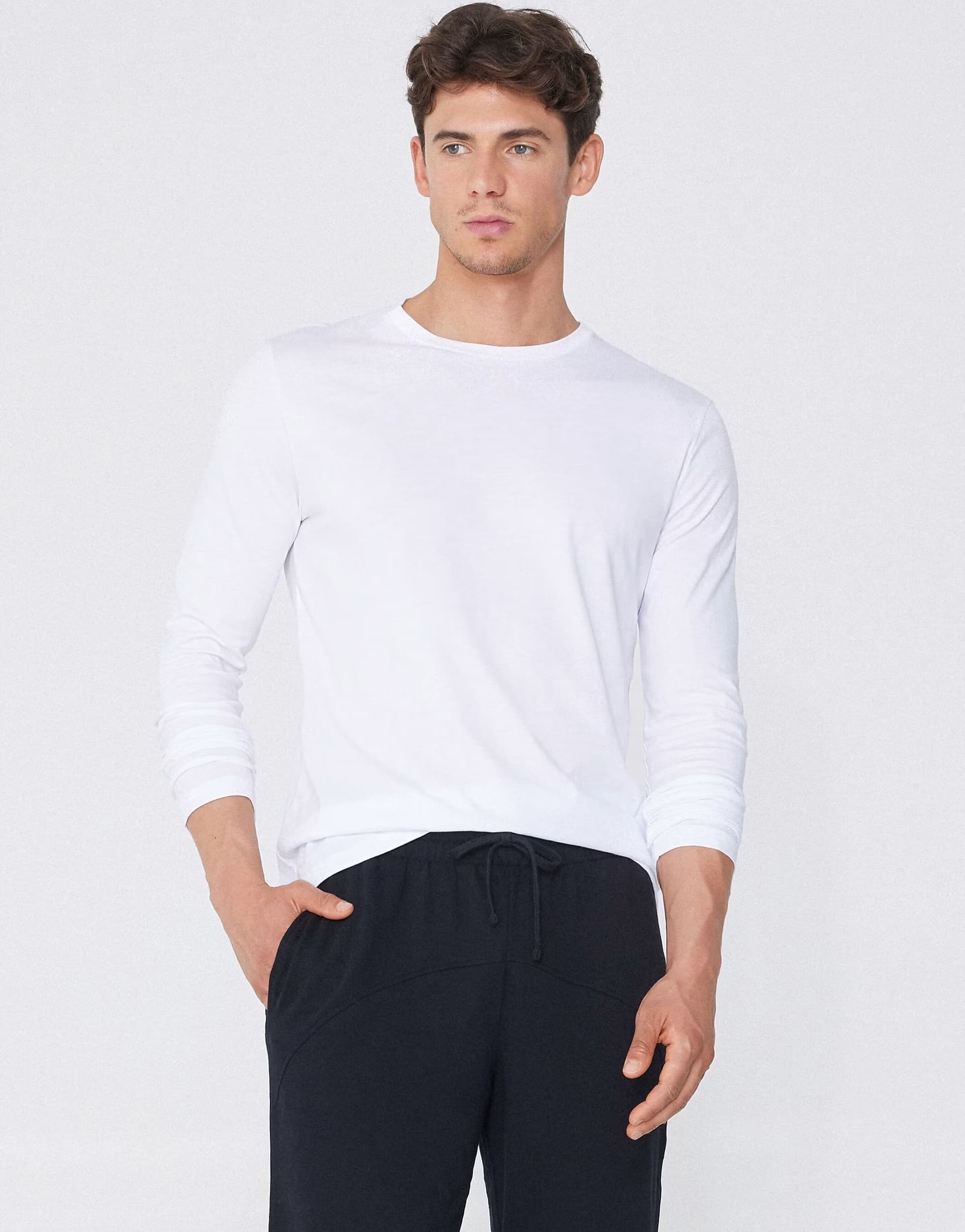 ASOS ASOS Tezenis Long Sleeve Cotton Top in White