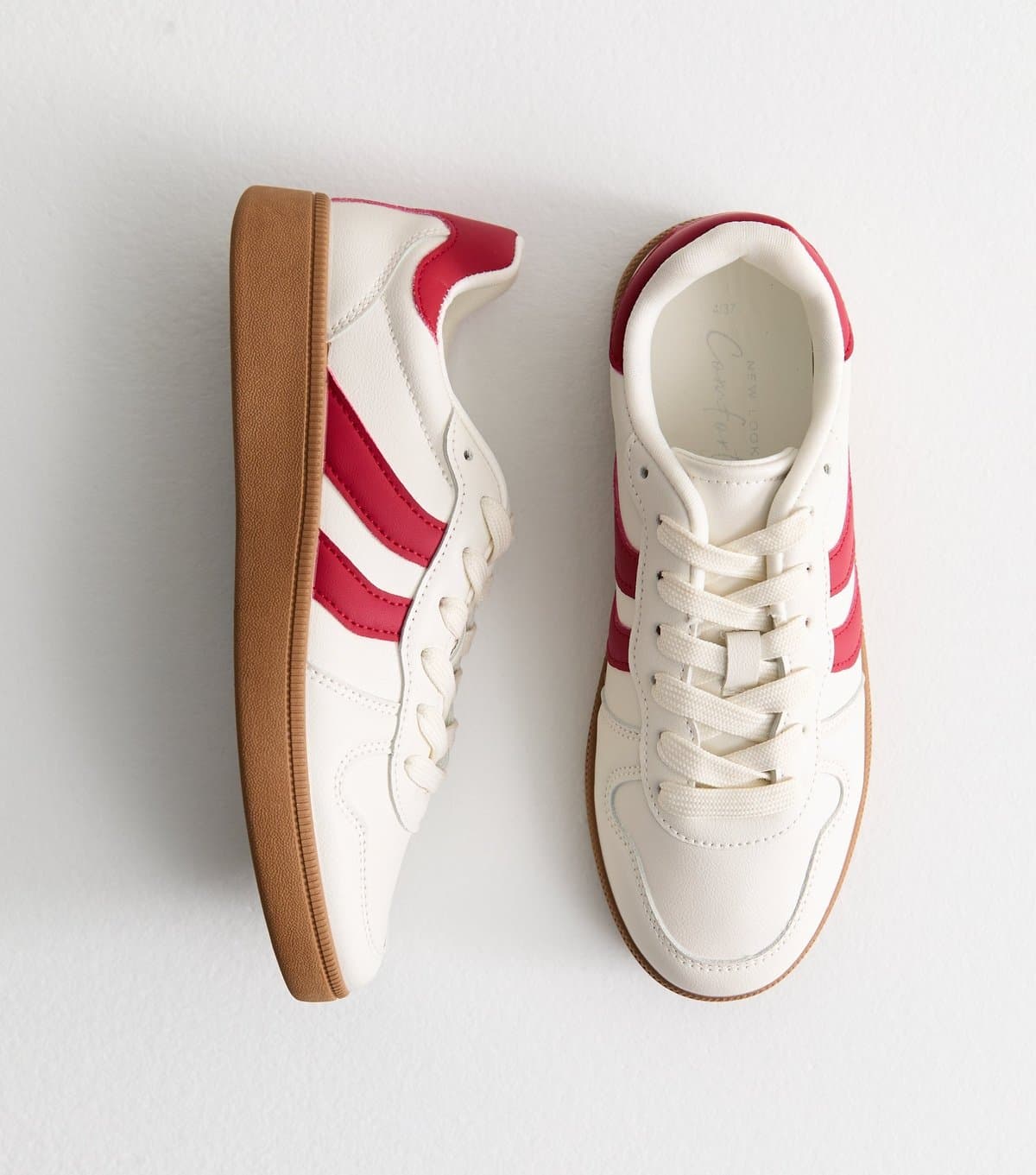 New Look New Look Red Faux Leather Panelled Trainers