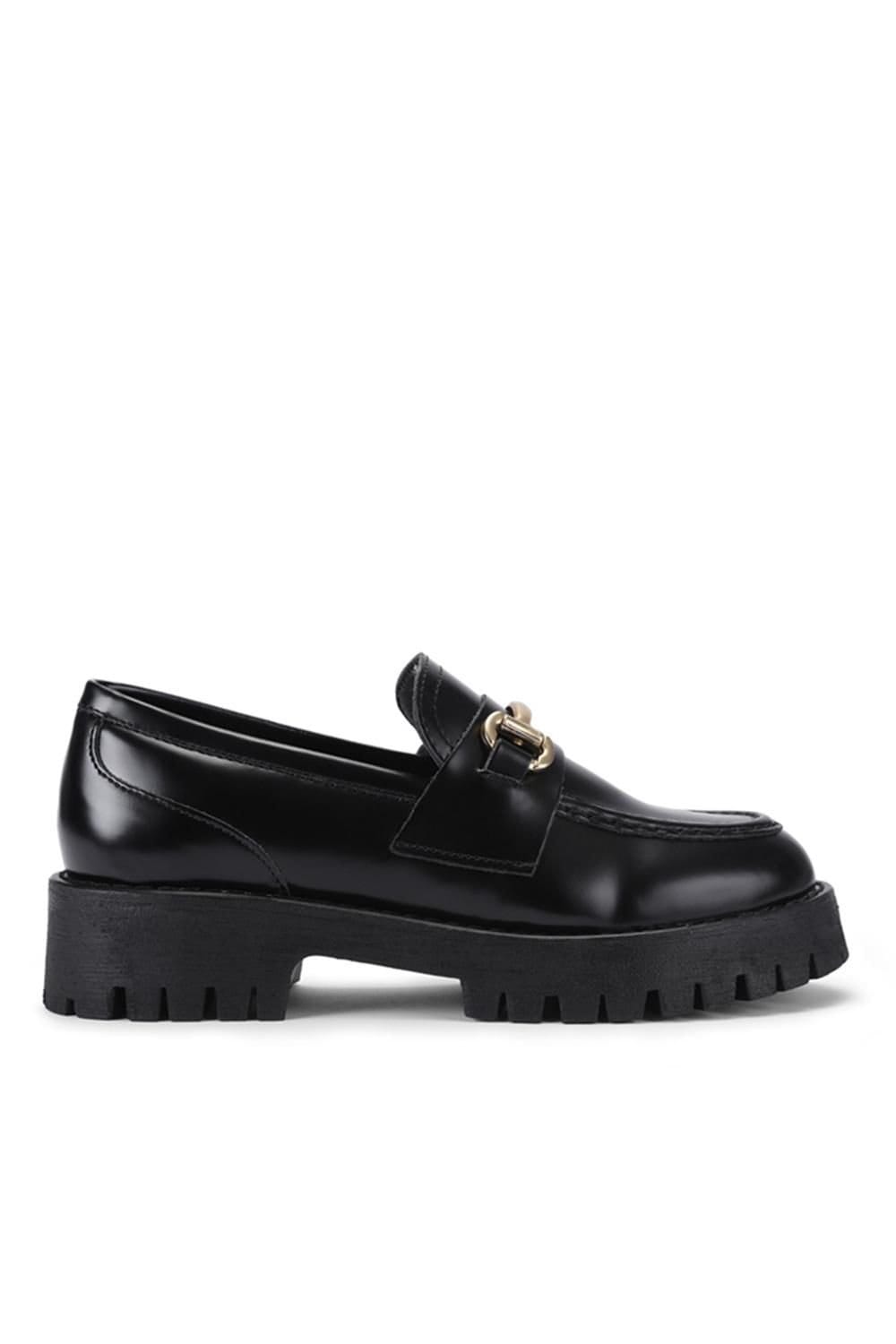 Steve Madden STEVE MADDEN Women's 'Lando Black Leather' Leather Flats - 1