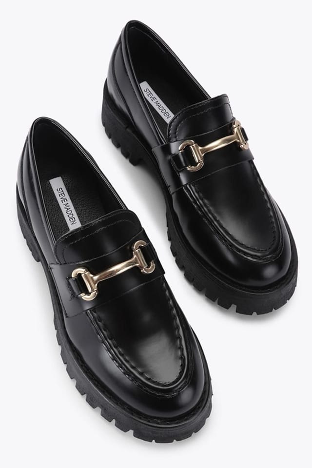 Steve Madden STEVE MADDEN Women's 'Lando Black Leather' Leather Flats - 2
