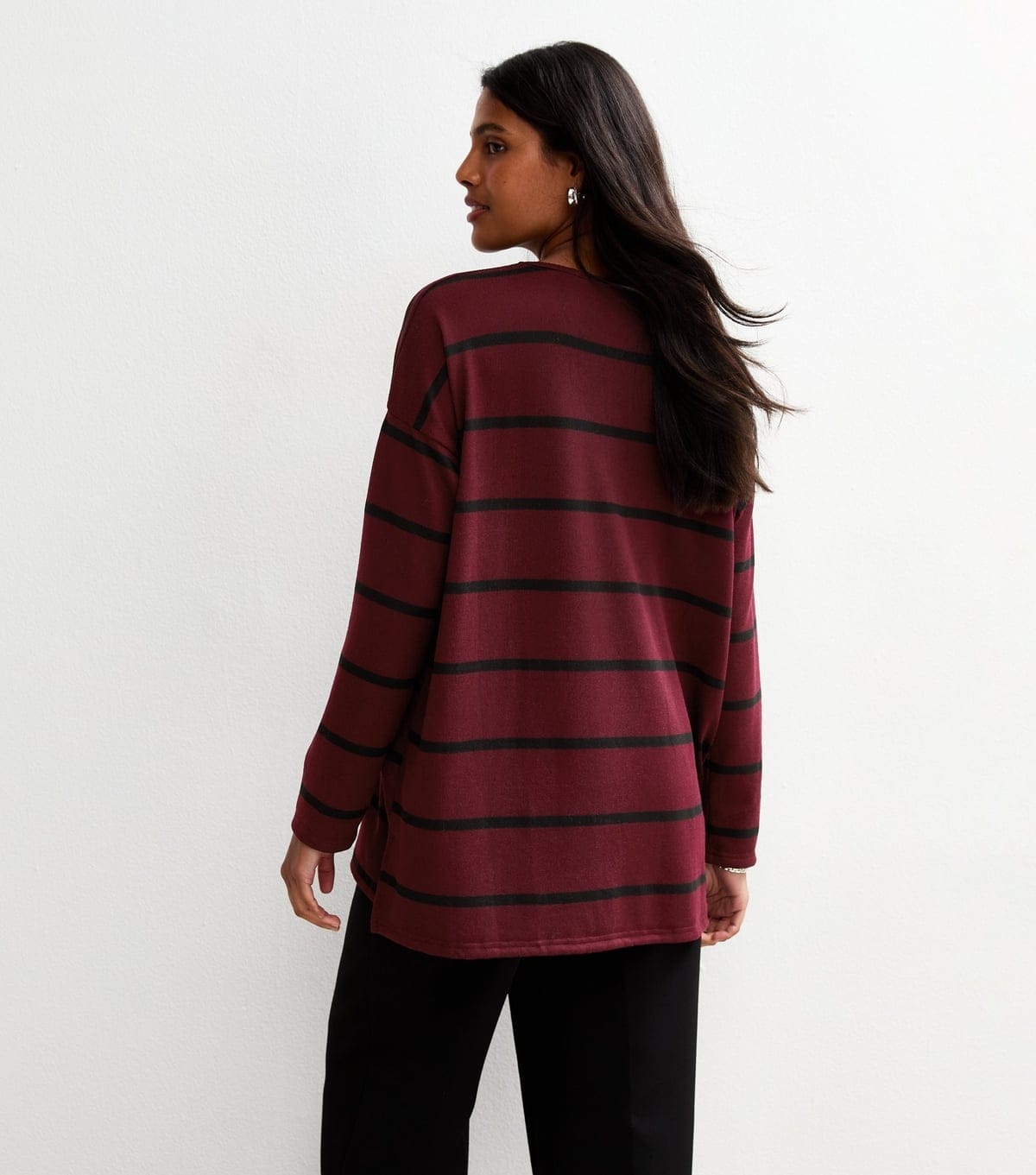 New Look Women's Red Soft Touch Striped Long Sleeve Top New Look - 4