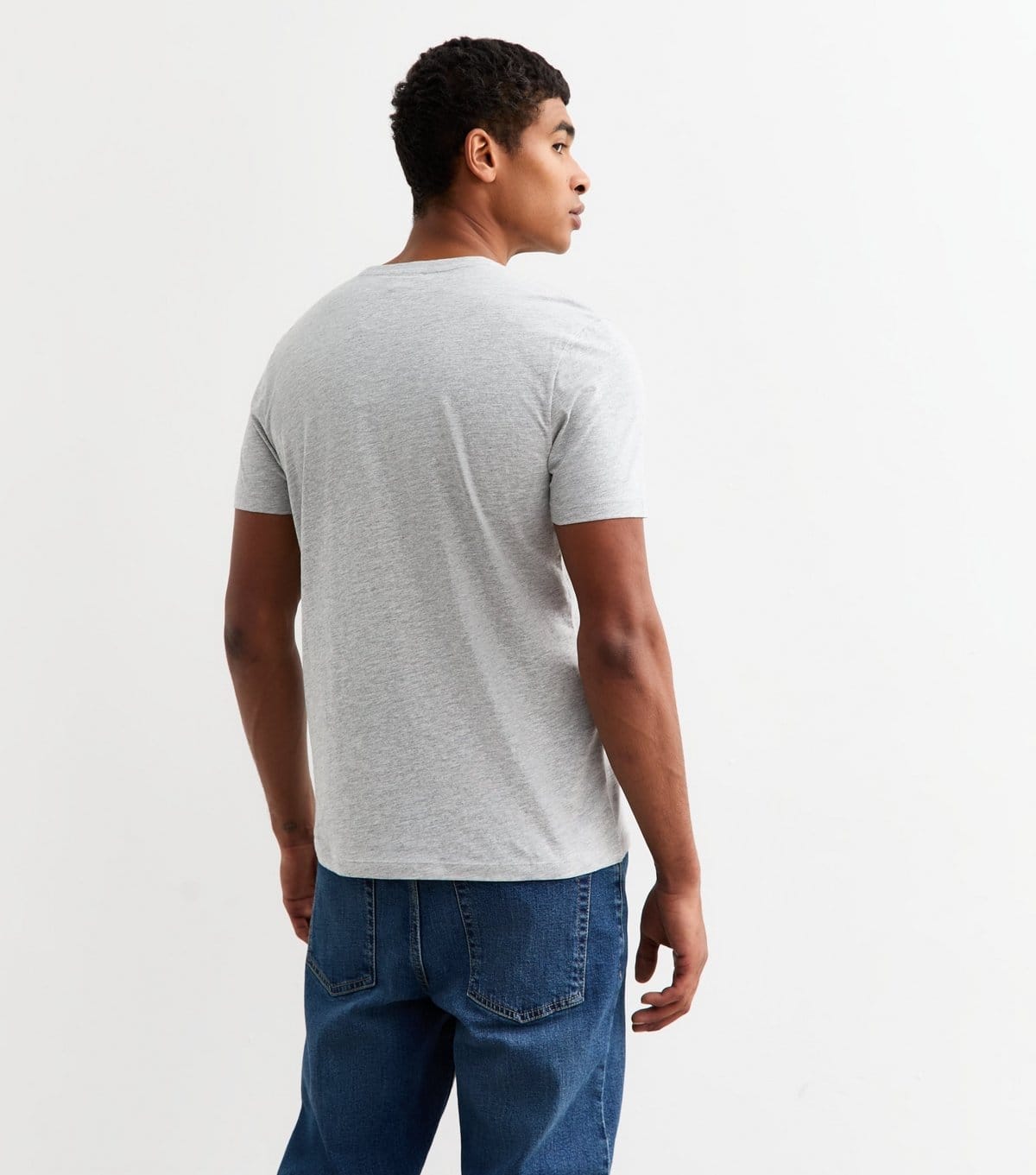 New Look Men's Grey Marl Regular Cotton T-Shirt New Look - 4