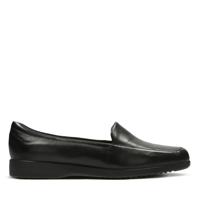 Clarks Clarks Women's Georgia Loafer Black Leather Slip Ons - 2