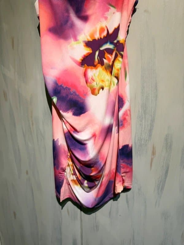 Bershka Bershka mini dress ruched pink orchid print