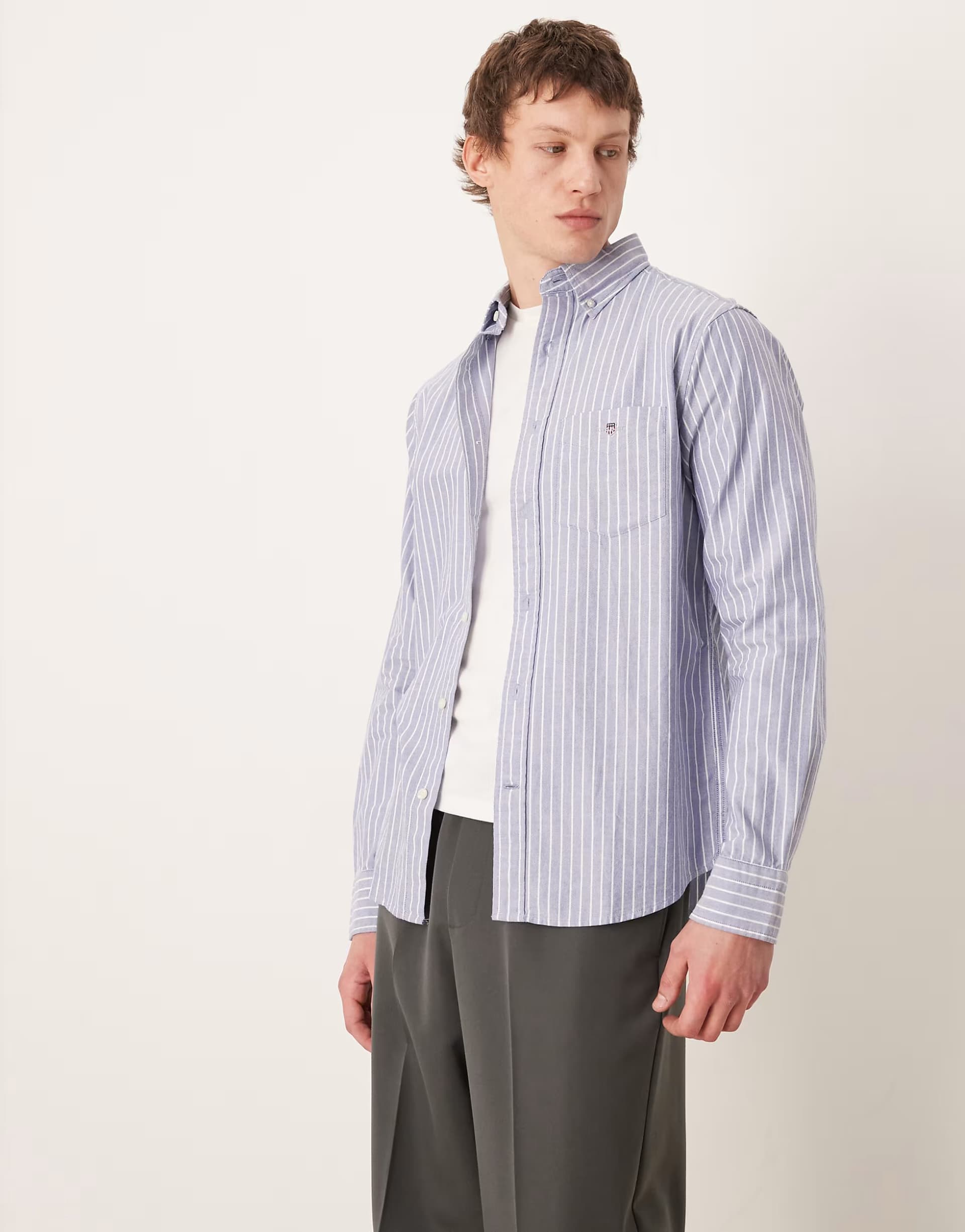 ASOS ASOS Gant Pinstripe Shirt in College Blue