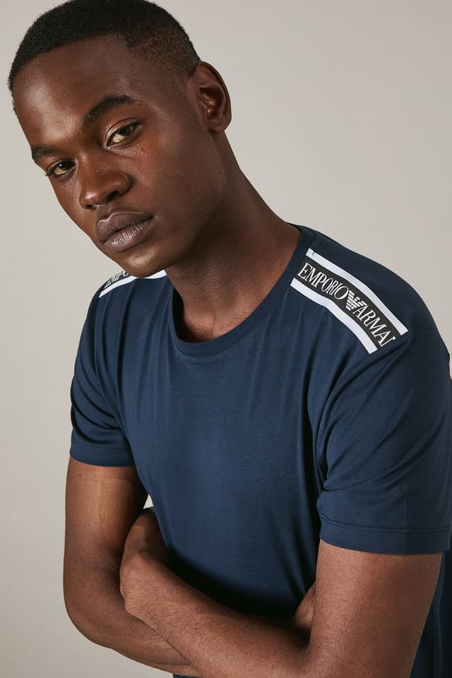 Emporio Armani Emporio Armani Men's Crew Neck Tape T-Shirt Black - 2