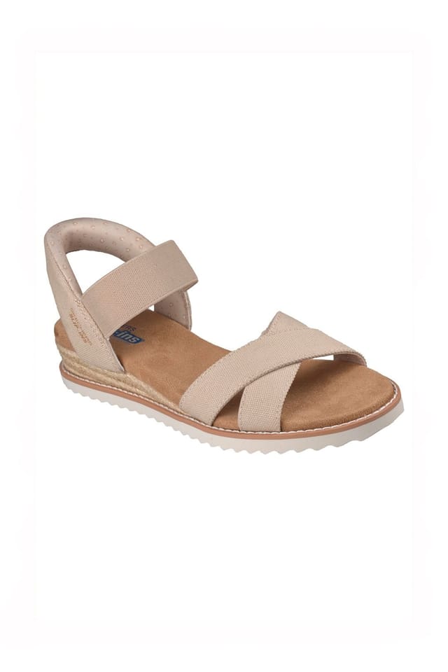 Skechers Skechers Women's DESERT KISS Slip-Ins Washed Canvas Cross Strap Sandal Natural Washed Canvas - 2