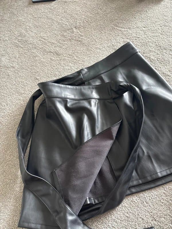 Never Fully Dressed Leather wrap skirt