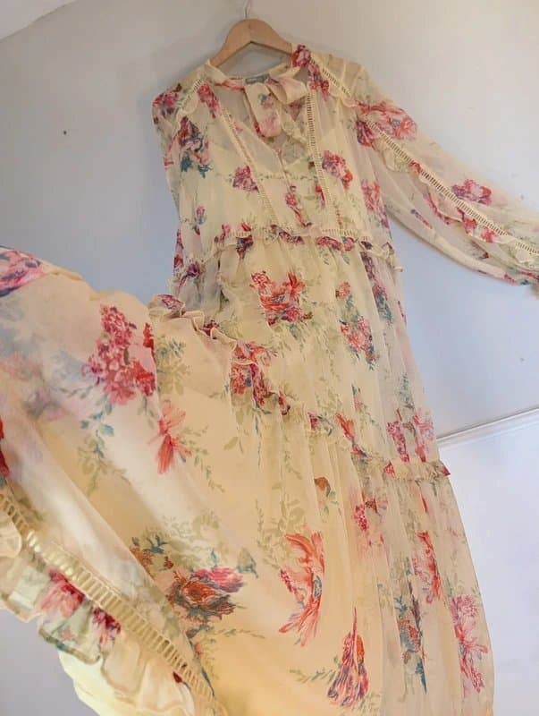 ASOS ASOS Spring Yellow Floral Ruffle Wedding Guest Event Dress